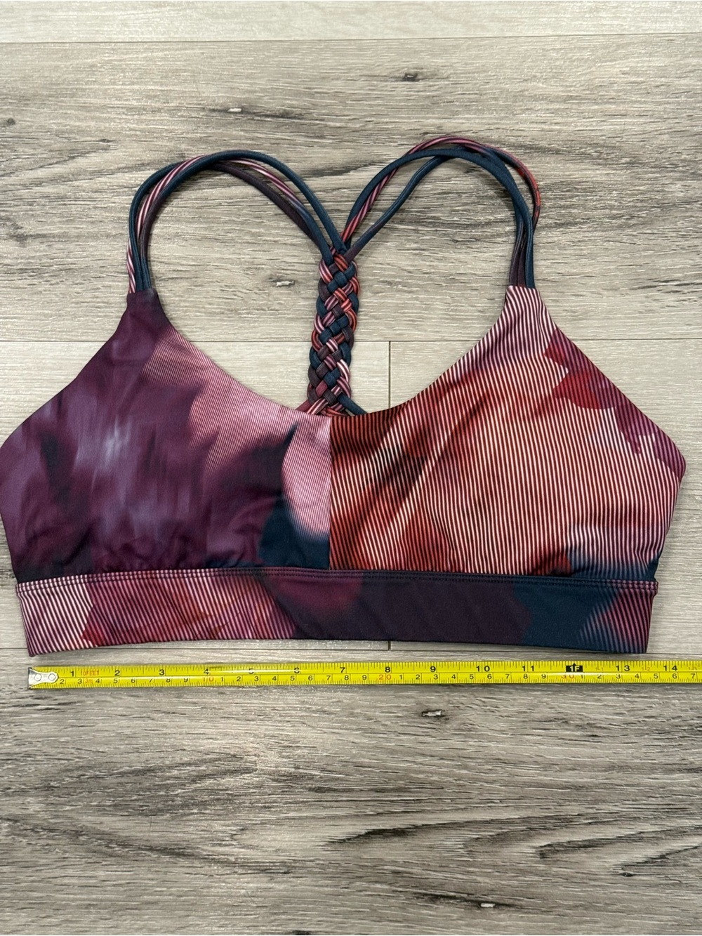 JOYLAB Sports Bra Purple Abstract Floral Design Women’s Medium EUC - Picture 2 of 4